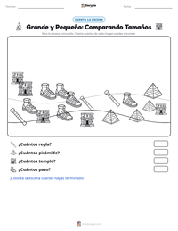 Vista previa de la hoja de trabajo imprimible de Grande y Pequeño: Comparando Tamaños