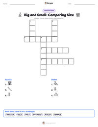 Big and Small: Comparing Size printable worksheet preview