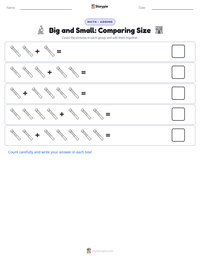 Big and Small: Comparing Size printable worksheet preview