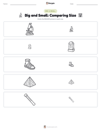 Big and Small: Comparing Size printable worksheet preview