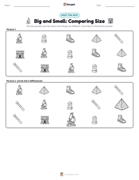 Big and Small: Comparing Size printable worksheet preview