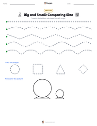 Big and Small: Comparing Size printable worksheet preview