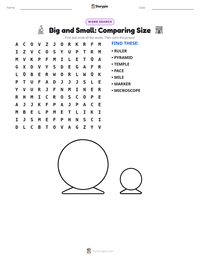 Big and Small: Comparing Size printable worksheet preview
