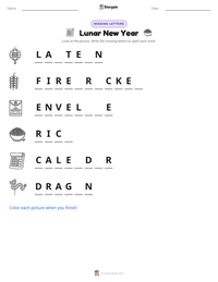 Lunar New Year printable worksheet preview