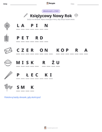 Podgląd drukowalnego arkusza ćwiczeń Księżycowy Nowy Rok