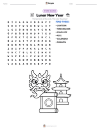 Lunar New Year printable worksheet preview