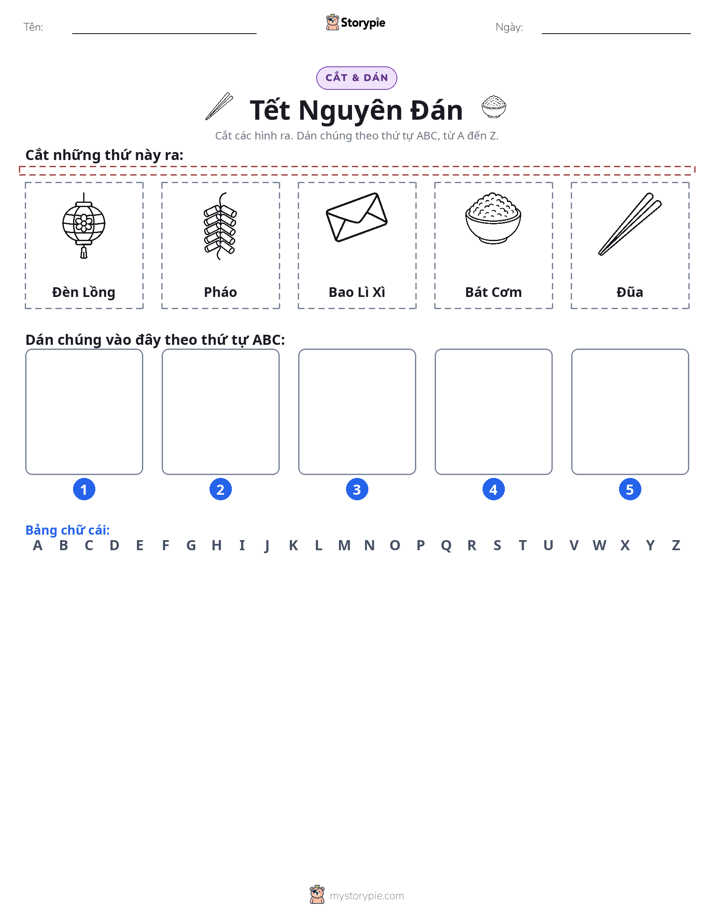Cắt & Dán Chữ Cái