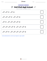 Anteprima della scheda stampabile di Cicli Vitali degli Animali