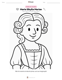 Prévia da folha de atividades imprimível Maria Sibylla Merian