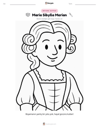 Maria Sibylla Merian yazdırılabilir çalışma sayfası önizlemesi