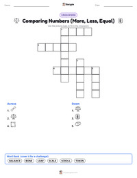 Comparing Numbers (More, Less, Equal) printable worksheet preview