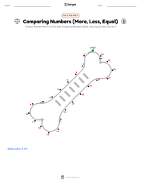 Comparing Numbers (More, Less, Equal) printable worksheet preview