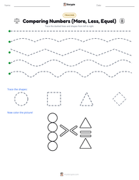 Comparing Numbers (More, Less, Equal) printable worksheet preview