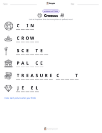 Croesus printable worksheet preview