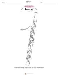 Bassoon coloring page for kids