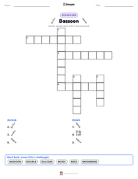 Bassoon printable worksheet preview