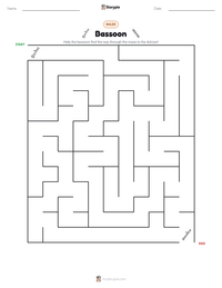 Bassoon printable worksheet preview