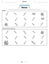 Aperçu de la feuille de travail imprimable Basson