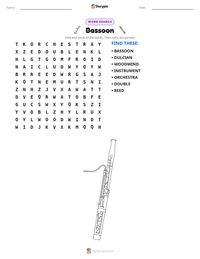 Bassoon printable worksheet preview