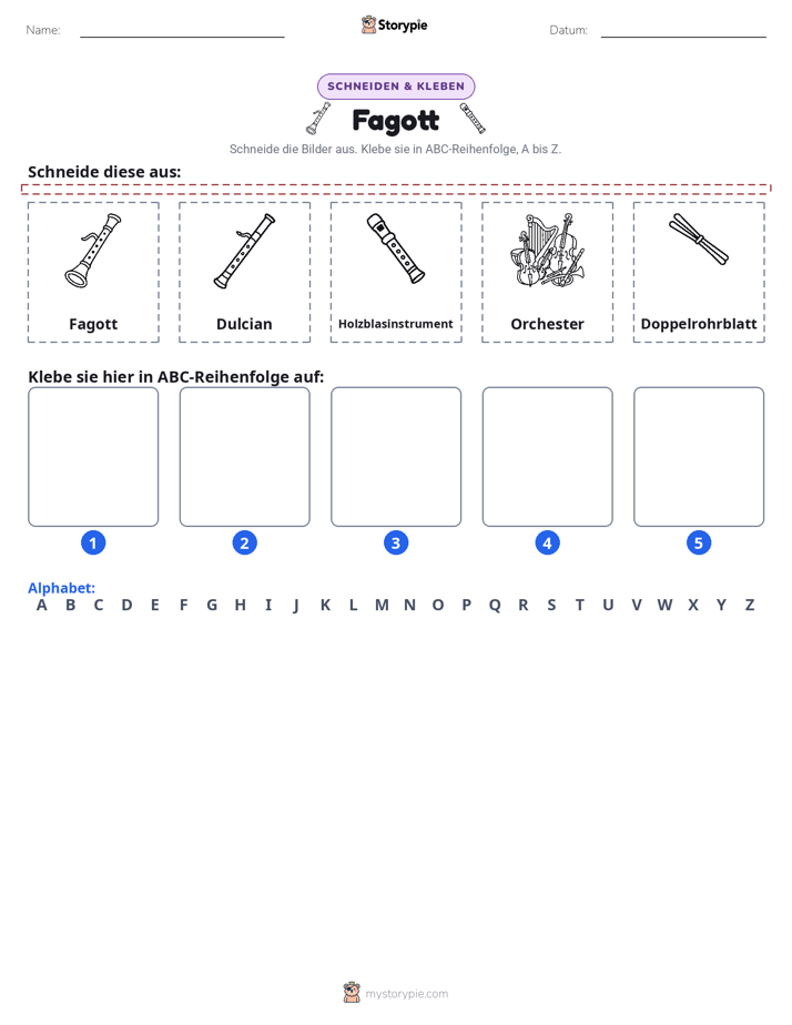 Schneiden & Einfügen Alphabet