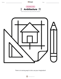 Architecture coloring page for kids