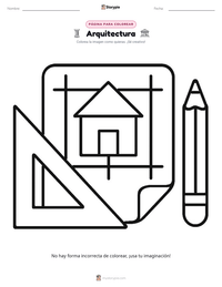 Página para colorear de Arquitectura para niños
