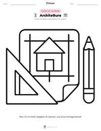 Pagina da colorare di Architettura per bambini