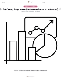 Página para colorear de Gráficos y Diagramas (Mostrando Datos en Imágenes) para niños