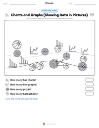 Charts and Graphs (Showing Data in Pictures) printable worksheet preview
