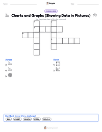 Charts and Graphs (Showing Data in Pictures) printable worksheet preview