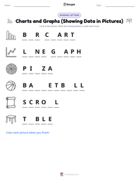 Charts and Graphs (Showing Data in Pictures) printable worksheet preview