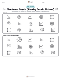 Charts and Graphs (Showing Data in Pictures) printable worksheet preview