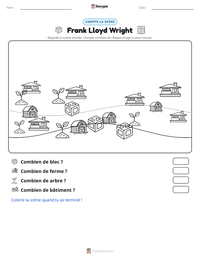 Aperçu de la feuille de travail imprimable Frank Lloyd Wright