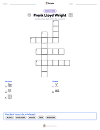 Frank Lloyd Wright printable worksheet preview