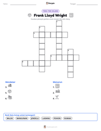 Prabaca lembar kerja cetak Frank Lloyd Wright