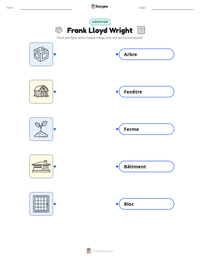 Aperçu de la feuille de travail imprimable Frank Lloyd Wright