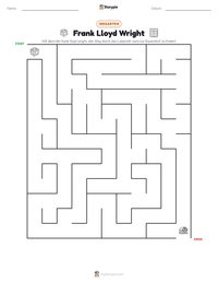 Frank Lloyd Wright druckbare Arbeitsblatt Vorschau
