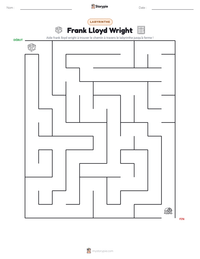 Aperçu de la feuille de travail imprimable Frank Lloyd Wright