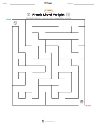 Prabaca lembar kerja cetak Frank Lloyd Wright