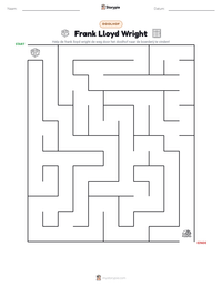 Frank Lloyd Wright afdrukbare werkblad voorbeeld
