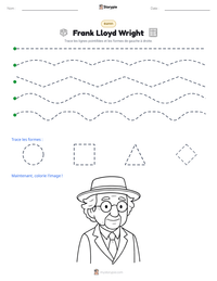 Aperçu de la feuille de travail imprimable Frank Lloyd Wright