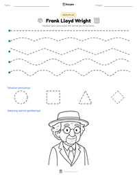 Prabaca lembar kerja cetak Frank Lloyd Wright