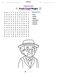 Aperçu de la feuille de travail imprimable Frank Lloyd Wright
