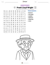Anteprima della scheda stampabile di Frank Lloyd Wright