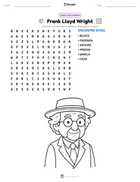 Prévia da folha de atividades imprimível Frank Lloyd Wright