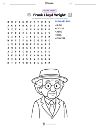 Frank Lloyd Wright yazdırılabilir çalışma sayfası önizlemesi