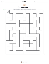 Imhotep printable worksheet preview