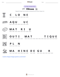 Aperçu de la feuille de travail imprimable Vitruve