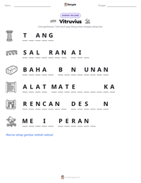 Prabaca lembar kerja cetak Vitruvius