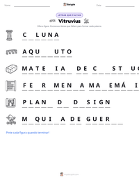 Prévia da folha de atividades imprimível Vitruvius